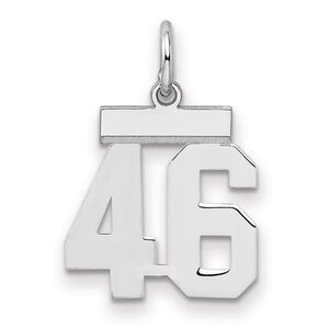 Sterling Silver, Athletic Collection, Small Polished Number 46 Pendant